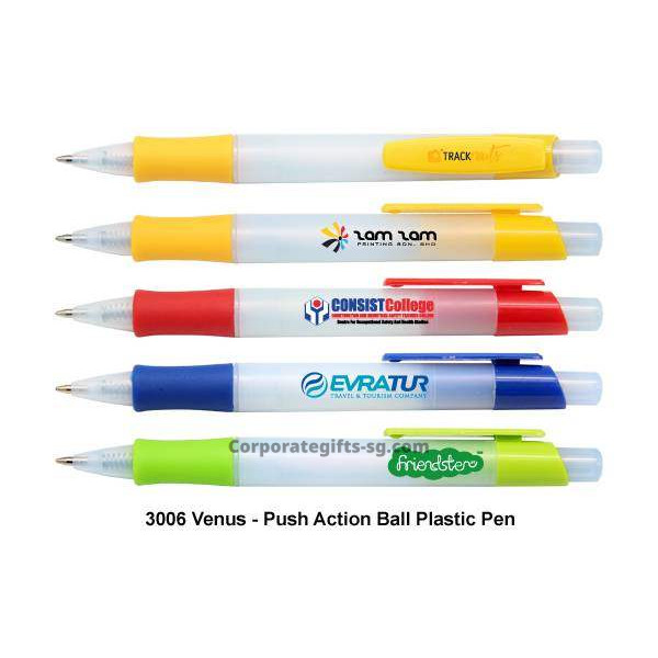 3006 Venus - Push Action Ball Plastic Pen, Promotional Gifts, Promotional Gift, Singapore